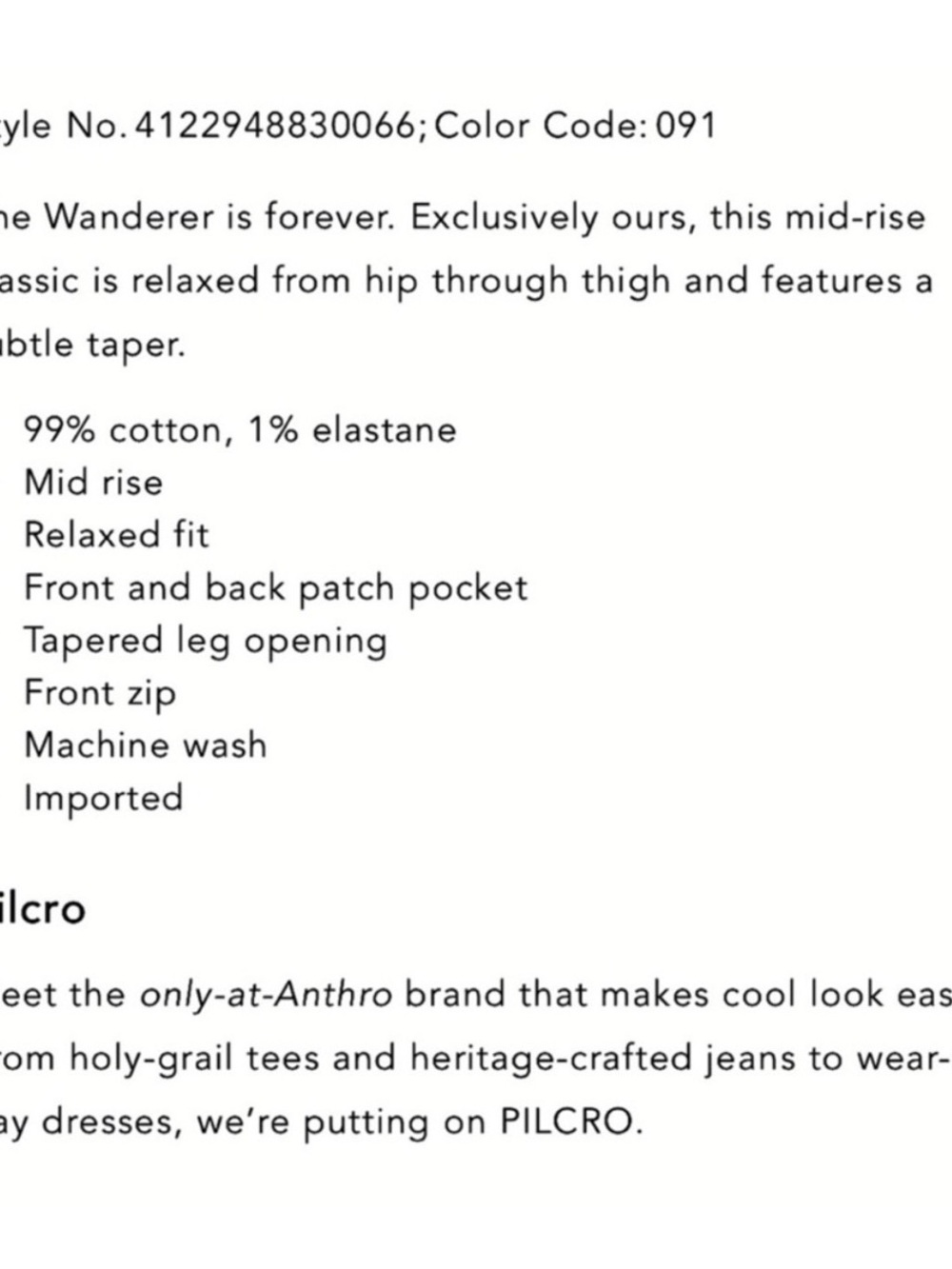 Pilcro- The Wanderer Dark Blue Jeans (Anthropologie) - Picture 7 of 7